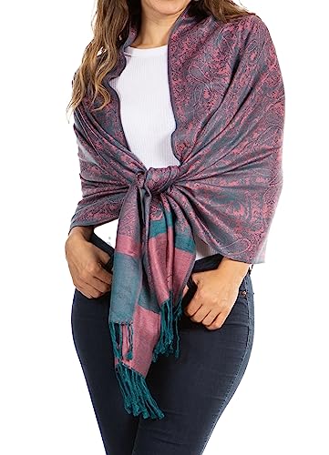 Sakkas 70" x 28 "Paisley Selbst Design-Schal/Wrap/Stola - Magenta von Sakkas