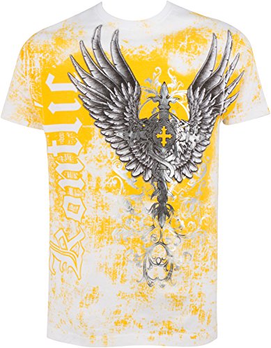 Sakkas 778 Great Guardian Metallic Embossed Herren Mode T-Shirt - Weiß - Medium von Sakkas