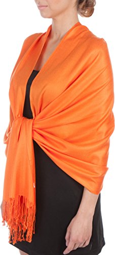 Sakkas 78" X 28 "Silky Soft Solid Pashmina Schal/Wrap/Stola - Orange von Sakkas