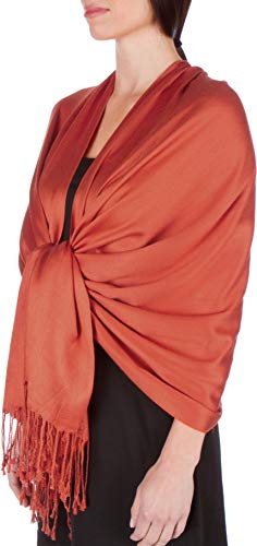 Sakkas 78" X 28 "Silky Soft Solid Pashmina Schal/Wrap/Stola - Rost von Sakkas