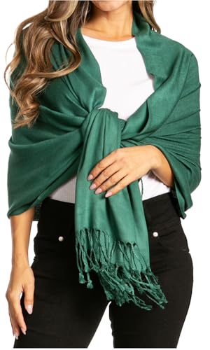 Sakkas 78 "x 28" Eco-Friendly Bamboo Rayon weiche Fest Pashmina Schal/Wrap/Stola - Forest Green von Sakkas