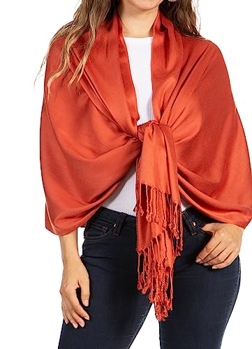 Sakkas 78 "x 28" Eco-Friendly Bamboo Rayon weiche Fest Pashmina Schal/Wrap/Stola - Rost von Sakkas