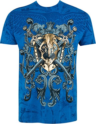 Sakkas 780 Kings Glory Metallic Embossed Herren Mode T-Shirt - Türkis - XX-Large von Sakkas