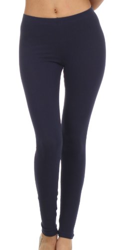 Sakkas I0435 Cotton -Mischung Solid Color Fußlose Stretch Leggings - Made in USA - Solide Navy - XL Sakkas I0435 Cotton -Mischung Solid Color Fußlose Stretch Leggings - Made in USA - Solide Navy - XL von Sakkas