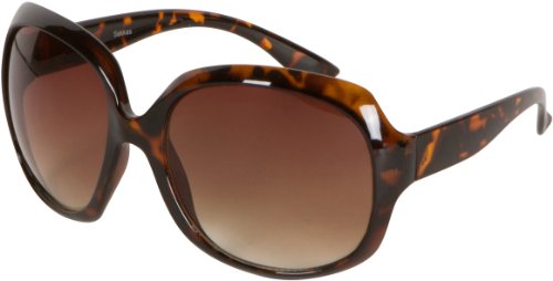 Sakkas Retro Vintage Oversized Frame Fashion Sunglasses - Todertoise/Amber von Sakkas