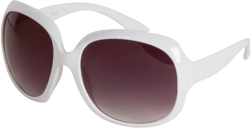 Sakkas Retro Vintage Oversized Frame Fashion Sunglasses - Weiß/Smoke von Sakkas