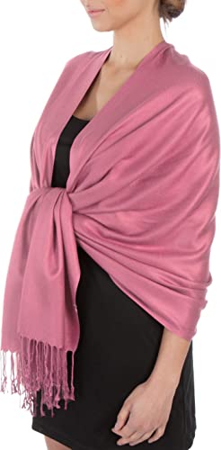 Sakkas Seidig Weich Pashmina Fühlen Schal/Stola - Bubblegum Rosa von Sakkas