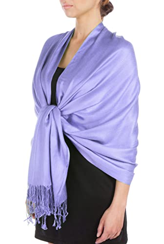 Sakkas Silky Feste weiche Pashmina Schal Wrap Stola - Lavendel von Sakkas