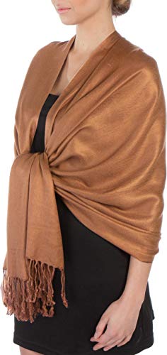 Sakkas Silky Feste weiche Pashmina Schal Wrap Stola - Schokolade Brown von Sakkas