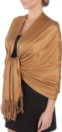 Sakkas Silky Feste weiche Pashmina Schal Wrap Stole - Bronze von Sakkas