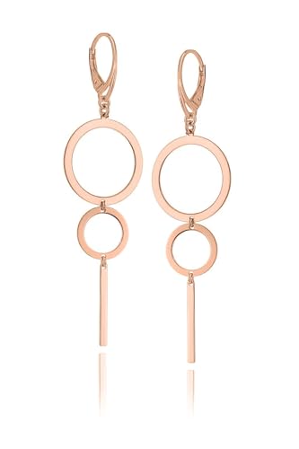 Sakrami Damen-Ohrringe aus 925er Silber mit glänzenden Kreisen in Gelbgold, Roségold oder Rhodium – personalisierbare Geschenkbox – elegante Idee für Frauen zu besonderen Anlässen, No Taglia, Sterling von Sakrami