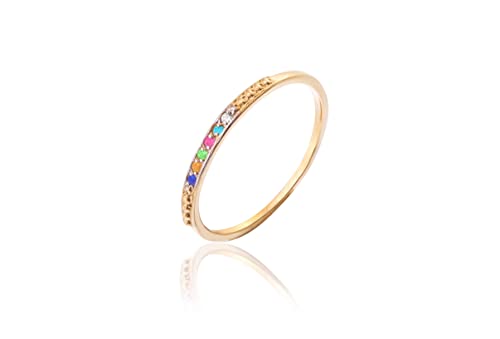 Sakrami Damenring Camille Cesellato aus Gold und Cubic Zirkonia mehrfarbig, Goldfarben, Zirkonia von Sakrami