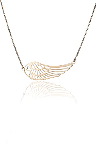 Sakrami Halskette in Silber Flügel Engel - Farbe Gelbes Gold von Sakrami