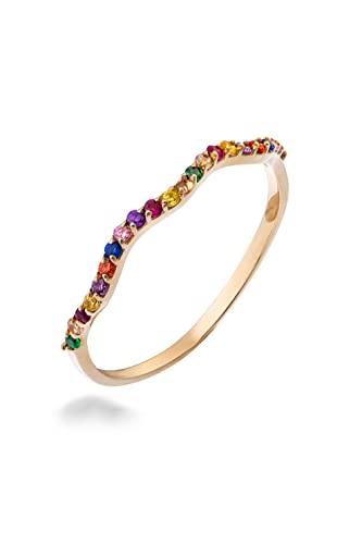 Sakrami Kendall Ring aus Gold und Cubic Zirkonia, mehrfarbig, Goldfarben, Zirkonia von Sakrami