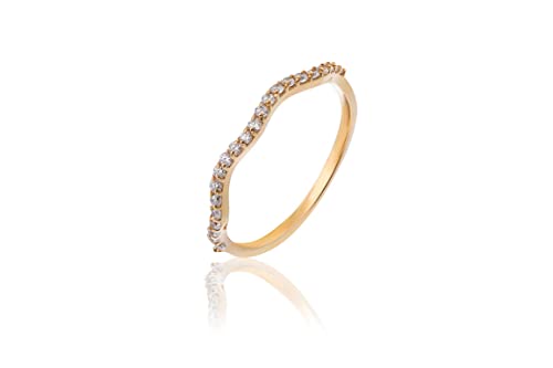 Sakrami Kendall Ring aus Gold und weißen Cubic Zirkonia, Goldfarben, Zirkonia von Sakrami