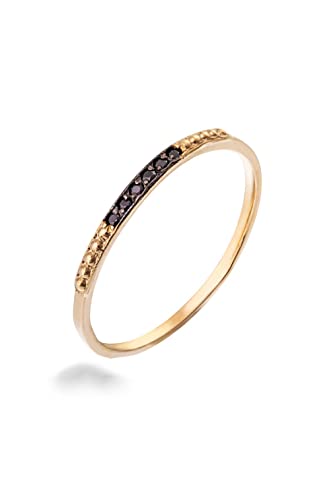 Sakrami Ring Camille aus Gold und schwarzer Cubic Zirkonia, 14, Keine Beschichtung, Zirkonia von Sakrami