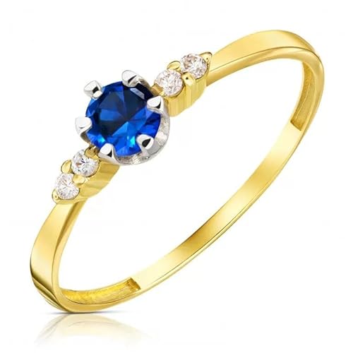 Sakrami Ring aus Gold Gear Blau, 16 von Sakrami