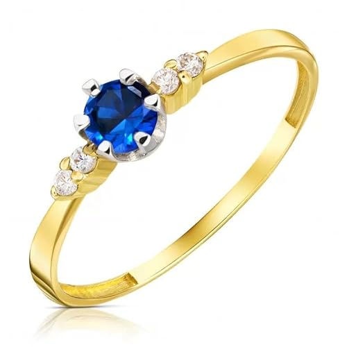 Sakrami Ring aus Gold Gear Blau, 18 von Sakrami