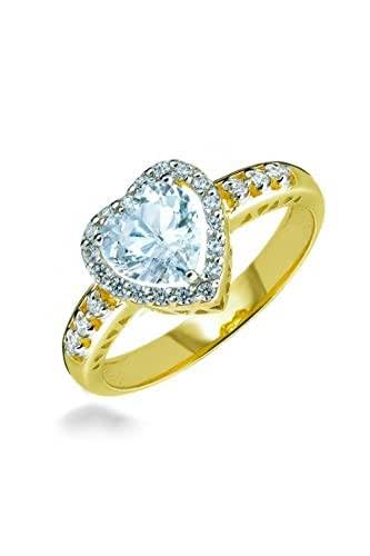 Sakrami Ring aus Gold mit Herzband und weißen Zirkonia, Silber, Zirkonia von Sakrami