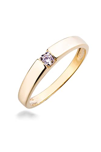 Solitärring Mond aus Gold und Cubic Zirkonia, 18 von Sakrami