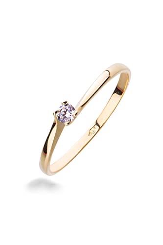 Solitärring Sissi aus Gold und Cubic Zirkonia, Gelbgold, Zirkonia von Sakrami