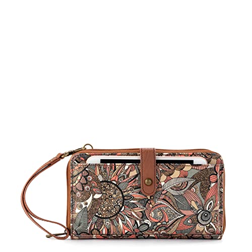 Sakroots Artist Circle Smartphone-Umhängetasche aus beschichtetem Segeltuch, abnehmbare Handgelenkschlaufe, Sienna Spirit Desert II, Large von Sakroots