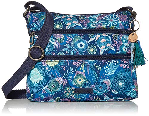 Sakroots Damen Artist Circle Basic Crossbody Bag in Eco-Twill, Königsblaue Meereslandschaft von Sakroots