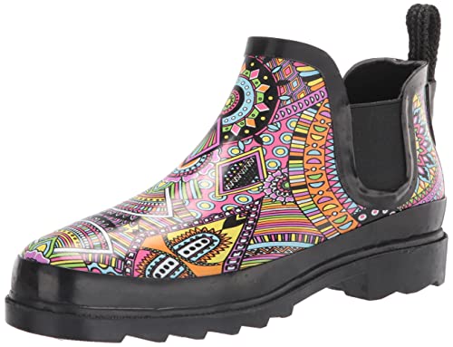 Sakroots Damen Rhyme Rain Bootie Gummistiefel, Rainbow Wanderlust, 36 EU von Sakroots