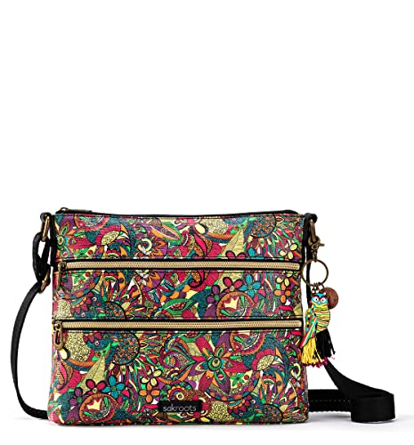 Sakroots Damen Artist Circle Basic Crossbody Umhängetasche, Handtasche, Rainbow Spirit Wüste von Sakroots