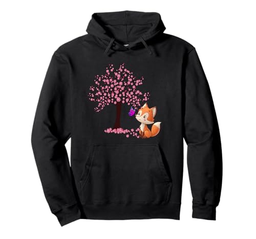 Fuchs Japanische Kirschblüte Sakura Baum Kawaii Mädchen Frauen Pullover Hoodie von Sakura Japanese Cherry Blossom Shirts