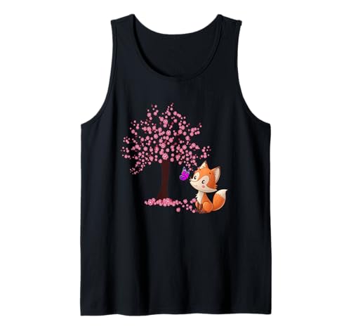 Fuchs Japanische Kirschblüte Sakura Baum Kawaii Mädchen Frauen Tank Top von Sakura Japanese Cherry Blossom Shirts