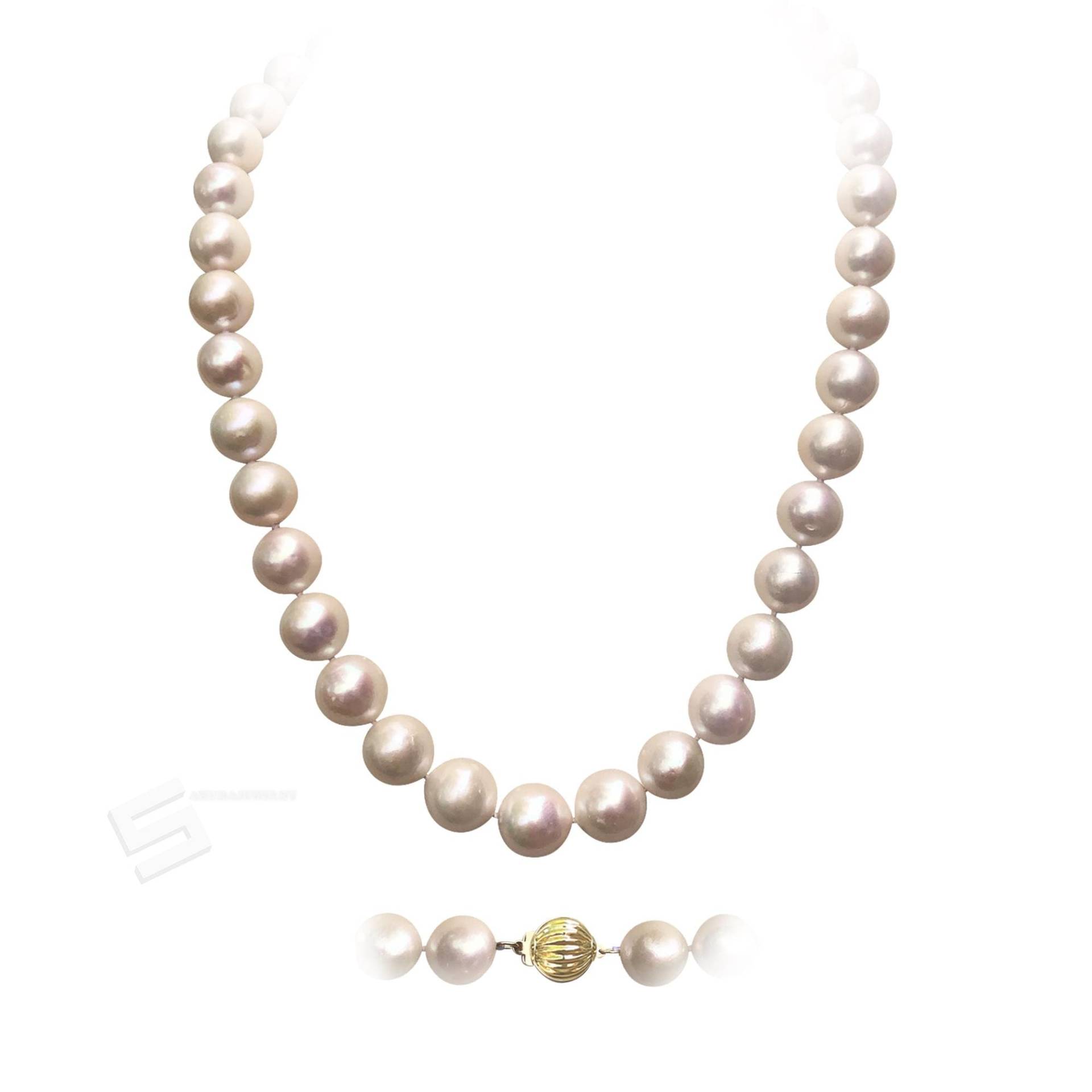 11-12 Mm Süßwasserperlen Goldkette, Aaa-Süßwasserzuchtperle in 14Kt Massivem Goldverschlusshalskette, Feine Perle Und Goldhalskette von SakuraPearlsAndGems