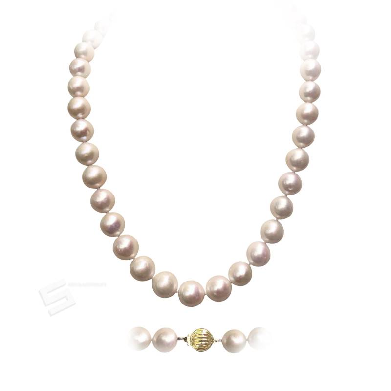11-12 Mm Süßwasserperlen Goldkette, Aaa-Süßwasserzuchtperle in 14Kt Massivem Goldverschlusshalskette, Feine Perle Und Goldhalskette von SakuraPearlsAndGems