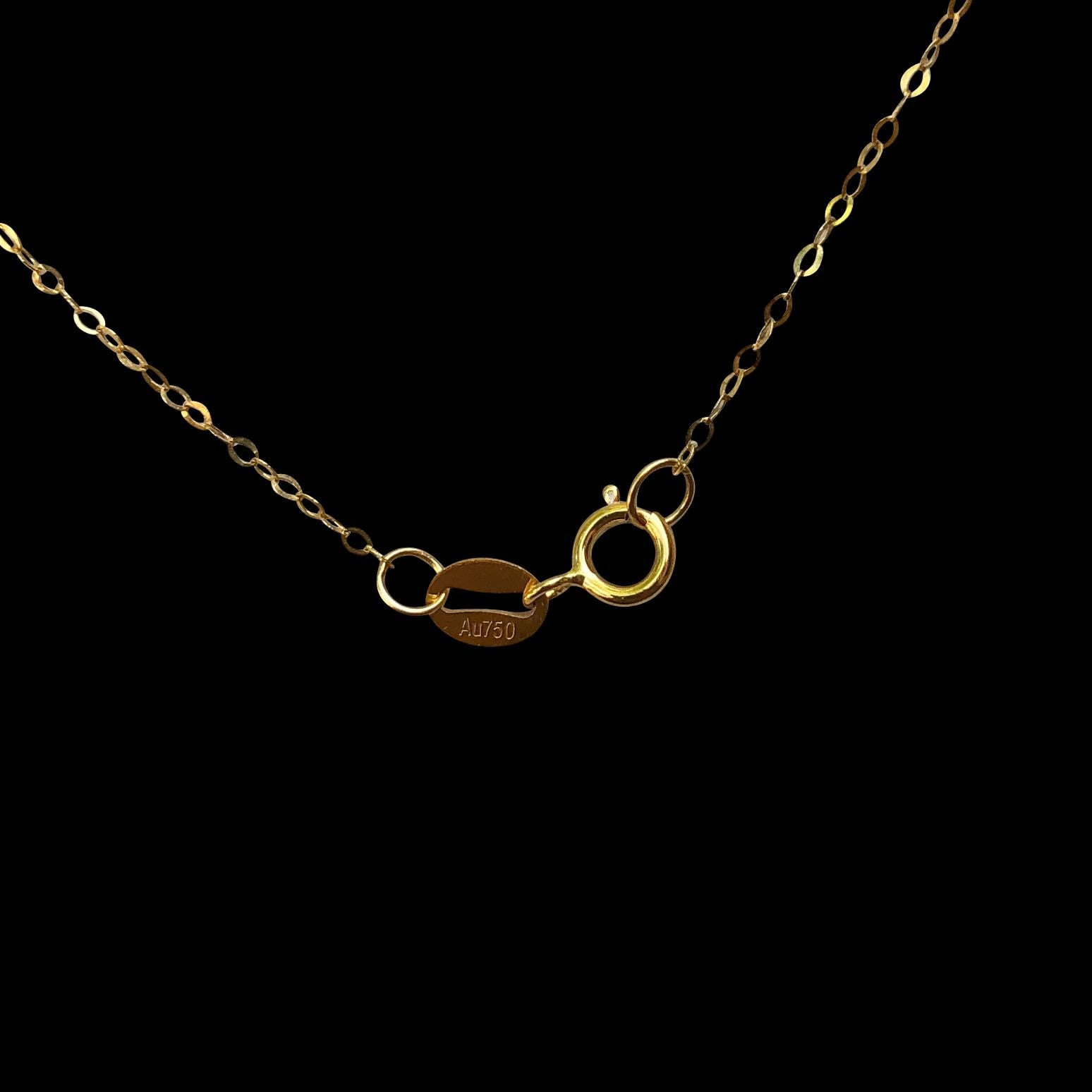 18Kt Solid Gold Kettenhalskette, Feine 18K Gelbgold Halskette, 16 ", 18" Lang von SakuraPearlsAndGems