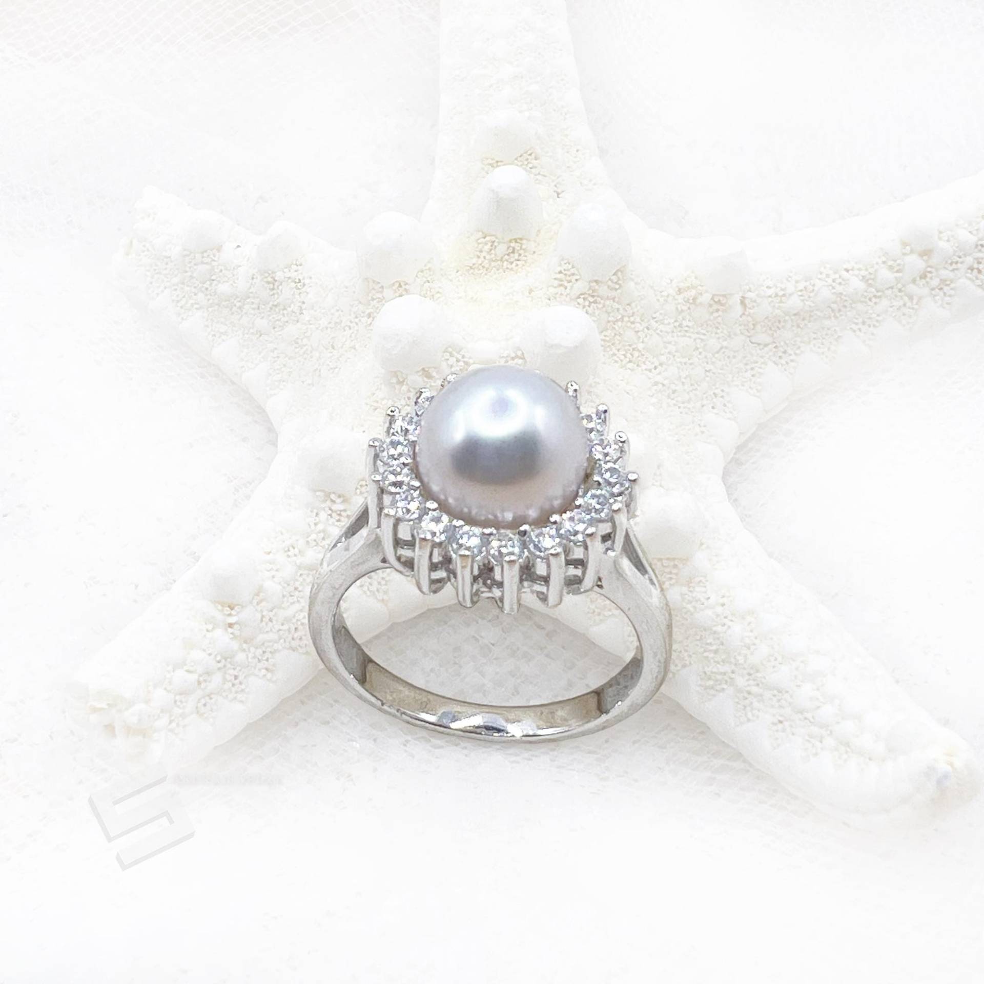 Echte Perlen Und Silber Ring, Süßwasserzuchtperlen in Sterling Ehering, Verlobungsring, Größe 7, 6, 75 von SakuraPearlsAndGems