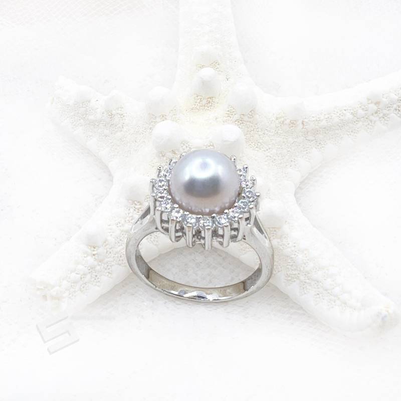 Echte Perlen Und Silber Ring, Süßwasserzuchtperlen in Sterling Ehering, Verlobungsring, Größe 7, 6, 75 von SakuraPearlsAndGems