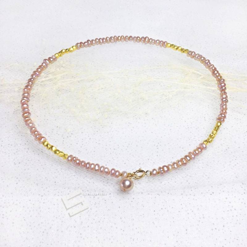 Zierliche Zuchtperlen Und Vermeil-Fußkettchen, Zarte Süßwasserperlen Mit Gold Gefüllten Akzenten Fußkettchen, Echte Perle Silber Armband von SakuraPearlsAndGems