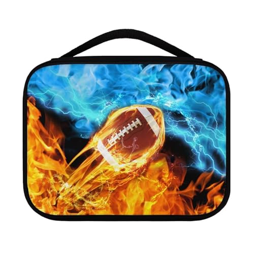 Salabomia Fußball-Bibelhülle, Feuerwasser, große Bibeltasche mit Taschen, Reißverschluss, Bibeltragetasche für Frauen, langlebig, tragbar, Bibeltasche, Kirche, Bibelzubehör von Salabomia