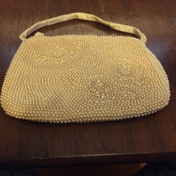 40Er Jahre Creme Kunstperlen Abendtasche von SalagadoolaVintage