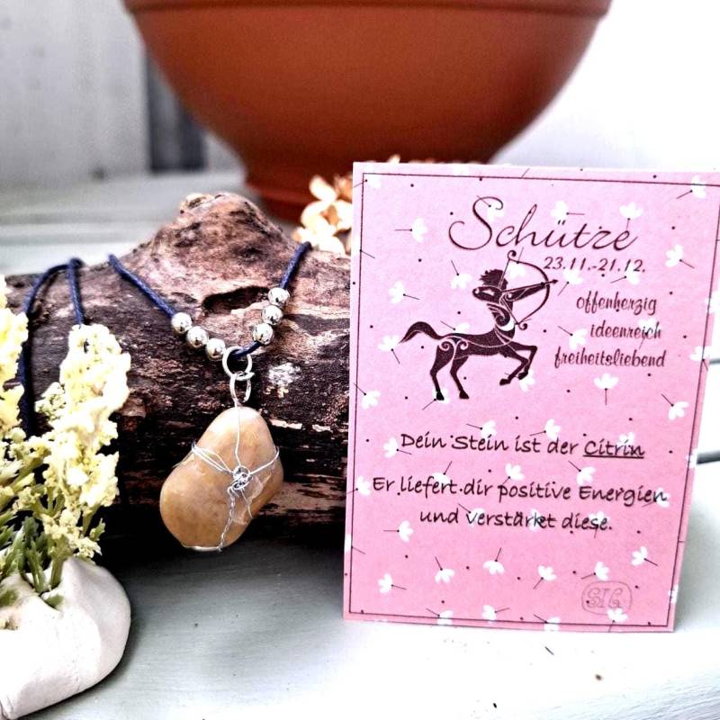 Sternzeichen Schütze, Steinkette, Citrin Sternzeichen Schütze, Steinkette, Citrin von Salaika