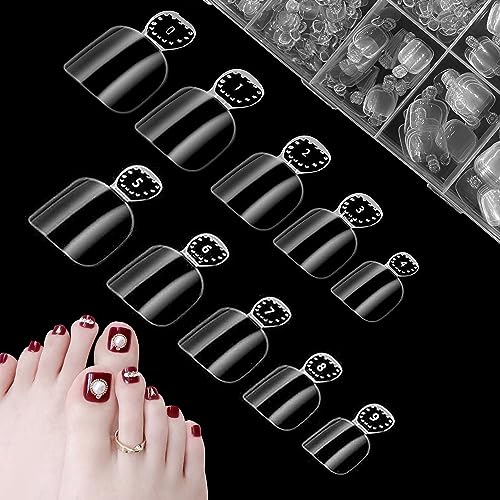 500 Stücke Transparente künstliche Zehennägel, Artificial Toe Nagel Tips, Fake nails, Full Cover Acryl Künstlich Fußnägel Tips, für Damen Frauen Nagelkunst DIY, 10 Größen,Klar. von Saleependent
