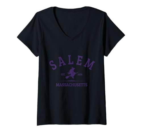 Damen Salem, Massachusetts, Hexenstadt, Souvenirs Pride T-Shirt mit V-Ausschnitt von Salem Massachusetts - Apparel & Gifts