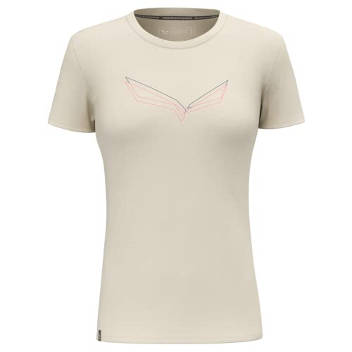 Salewa Damen Pure Eagle Frame Dry T-Shirt, Oatmeal Melange, 42 von Salewa