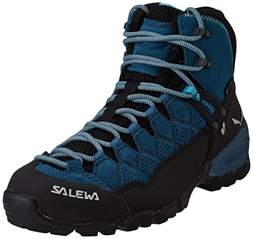 Salewa WS Alp Trainer Mid Gore-TEX Damen Trekking- & Wanderstiefel, Mallard/Maui Blue, 38.5 EU von Salewa