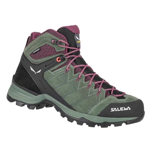 Salewa Damen WS Alp Mate Mid WP Trekking- & Wanderstiefel, Duck Green/Rhododendon, 36.5 EU von Salewa