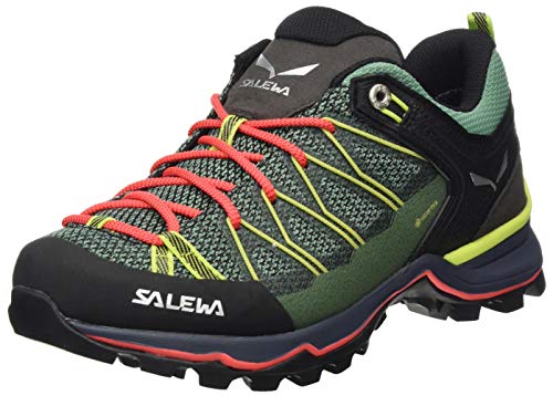 Salewa WS Mountain Trainer Lite Gore-TEX Damen Trekking- & Wanderstiefel, Grün (Feld Green/Fluo Coral), 36 EU von Salewa