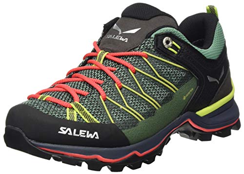Salewa WS Mountain Trainer Lite Gore-TEX Damen Trekking- & Wanderstiefel, Grün (Feld Green/Fluo Coral), 37 EU von Salewa