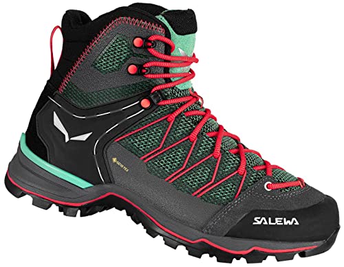 Salewa WS Mountain Trainer Lite Mid Gore-TEX Damen Trekking- & Wanderstiefel, Grün (Feld Green/Fluo Coral), 35 EU von Salewa