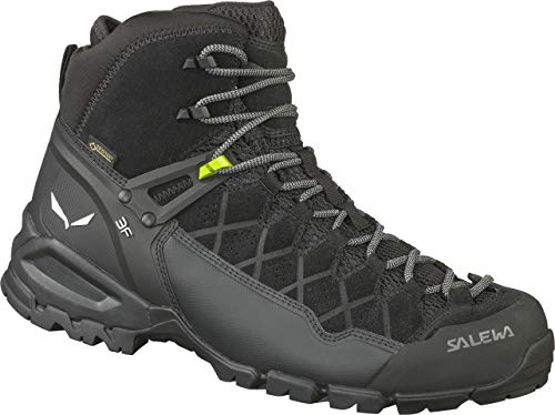 Salewa MS Alp Trainer Mid Gore-TEX Herren Trekking- & Wanderstiefel, Schwarz (Black/Black), 46 EU von Salewa