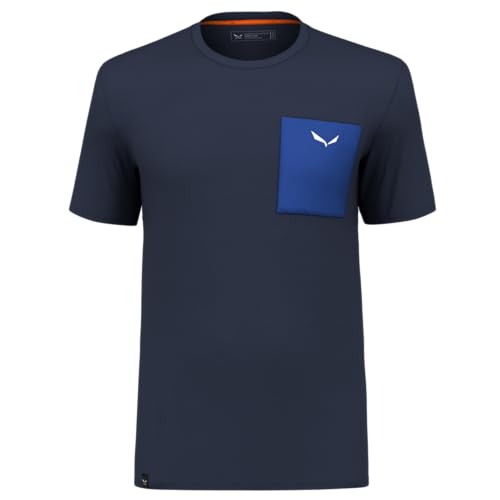 Salewa Herren Pure Logo Pocket Am M T-Shirt. Tshirt, Blau (Navy Blazer Melange), L von Salewa